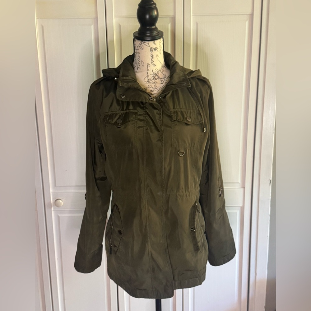 Michael Kors Green Lightweight Jacket with Hood
